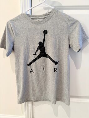 Nike Gray Tee with Black Jumpman Graphic